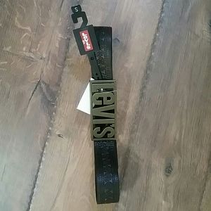 🐂LEVIS Chocolate Brown Pattern Belt w/ Buckle